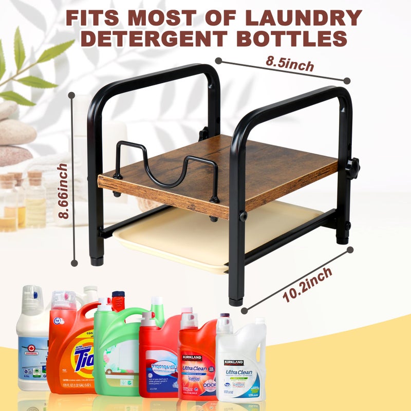 Alytree Laundry Detergent Holder & Laundry Detergent Soap Dispenser - Liquid Laundry Detergent Organizer with Drip Tray & Adjustable Tilting Board, for Laundry Room Organization and Storage,Black - Image 4